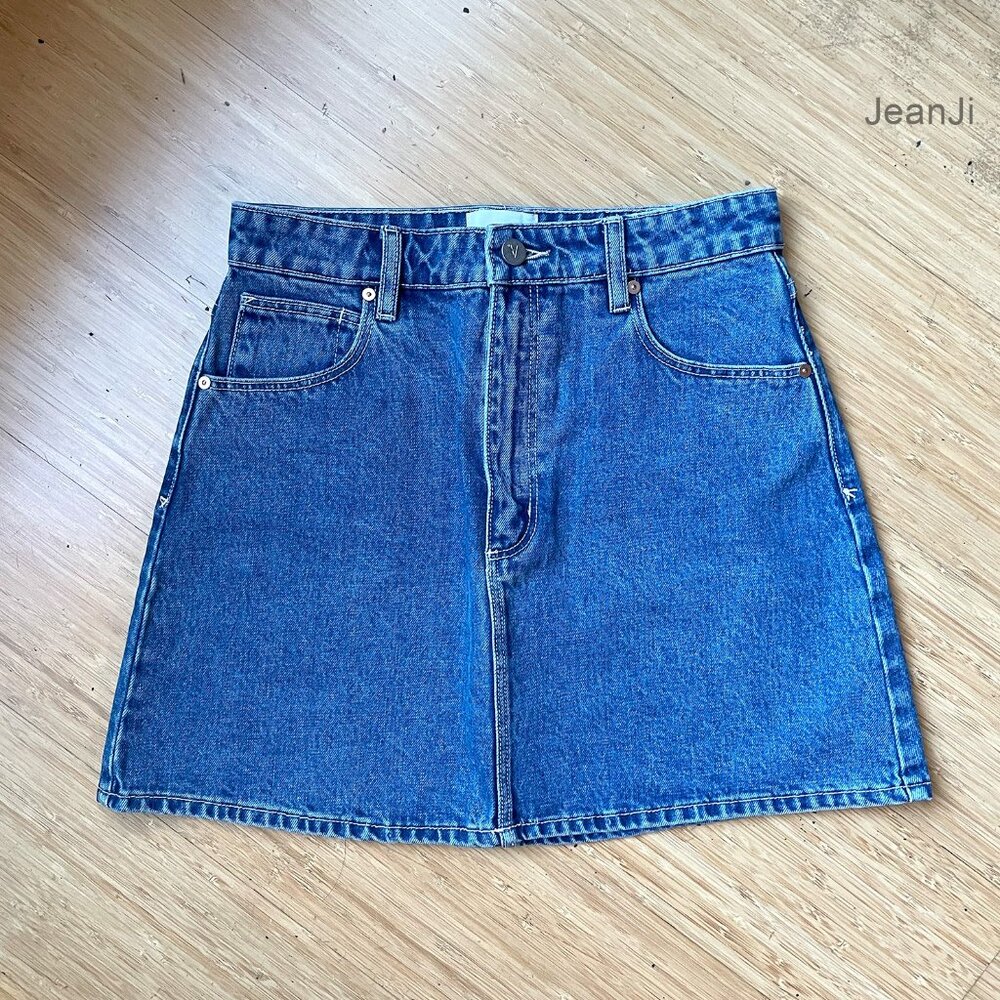 Urban Outfitters Abrand A-Line Cutoff Denim Mini Skirt
